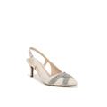 Women's Social Event Slingback by LifeStride in Bone White Fabric (Size 6 1/2 M)