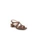 Wide Width Women's Jordan Sandal by LifeStride in Brown Faux Leather (Size 7 1/2 W)