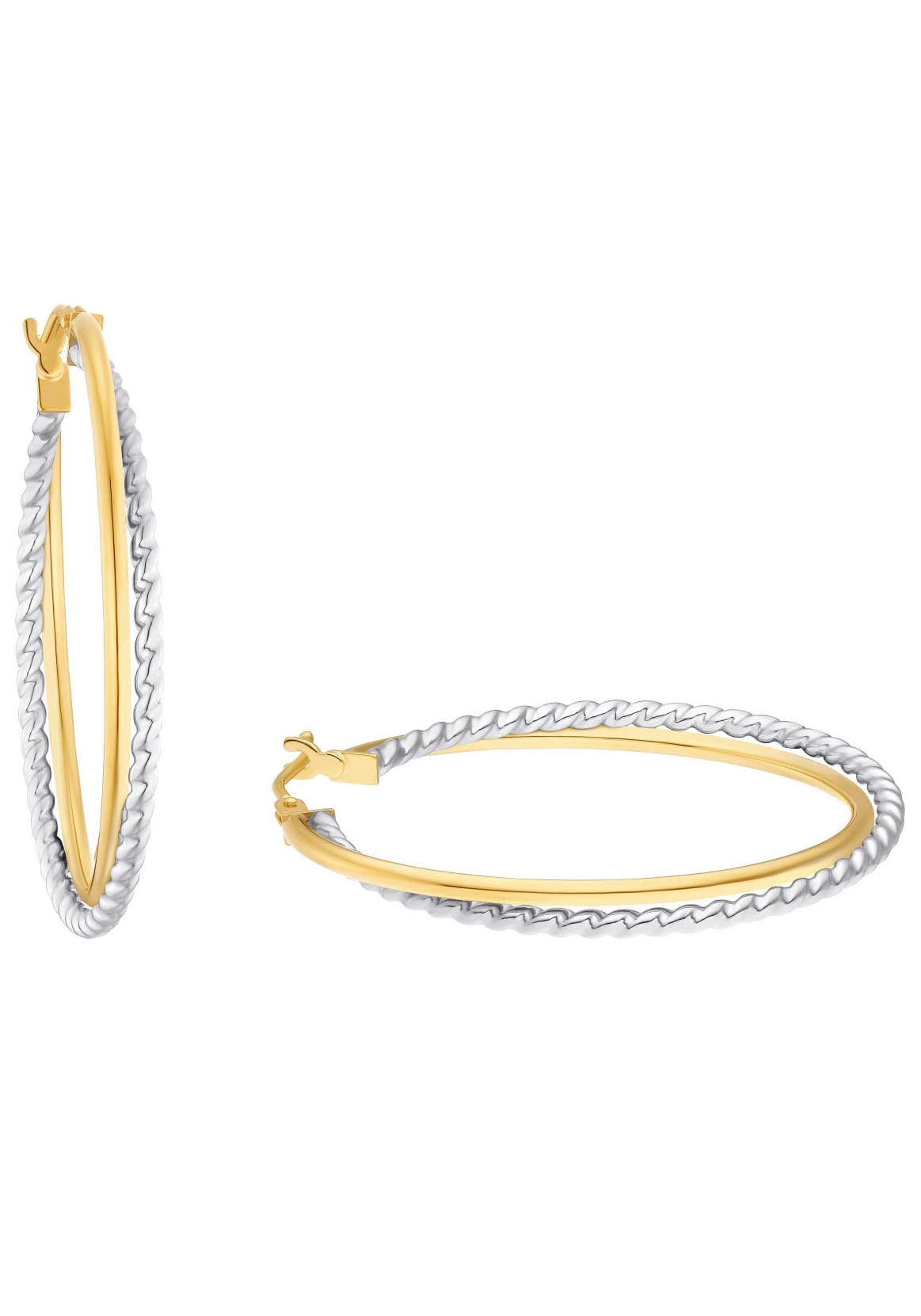 Paar Creolen AMOR "2013606", gold (goldfarben), Ohrringe, Damen, Gelbgold 375