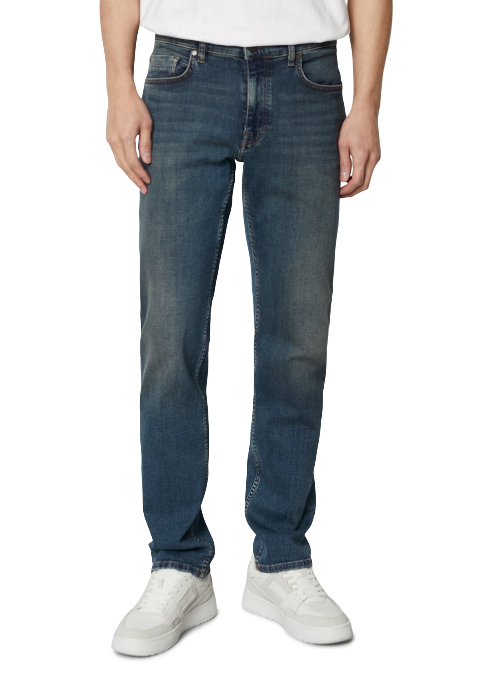 Regular-fit-Jeans MARC O'POLO "KEMI", Herren, Gr. 34, Länge 30, blau (deep indigo vintage), Denim/Jeans, Obermaterial: 98% Baumwolle, 2% Elasthan, regular fit, Jeans