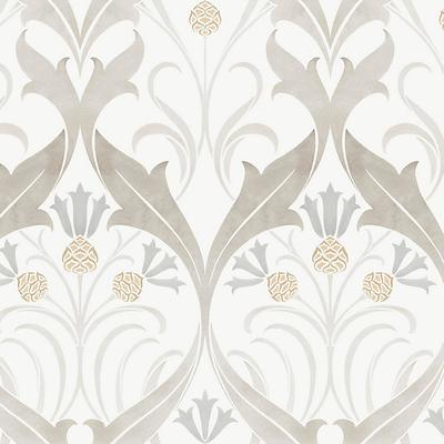 Graceful Ribbons Wallpaper - Neutral - Ballard Designs