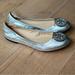Tory Burch Shoes | New Tory Burch Liana Silver And Crystal Ballet Flats Size 6 | Color: Silver | Size: 6