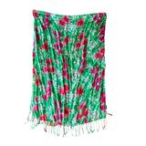 Lilly Pulitzer Accessories | Lilly Pulitzer Scarf Spring Pink Green Floral Tassels Cashmere Silk | Color: Green/Pink | Size: Os