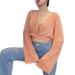 Free People Tops | Freepeople Movement Movin' On Up Bell Sleeve Layering Crop Top In Apricot Size L | Color: Cream/Orange | Size: L