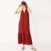 Nine West Dresses | Nwt Nine West Rust Tiered Fully Lined Peasant Maxi Dress | Color: Brown/Red | Size: L