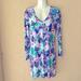 Lilly Pulitzer Dresses | Lilly Pulitzer Beacon Dress 27857 Size Xs Quill Out Reduced Print | Color: Blue/Pink | Size: Xs