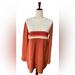 Free People Dresses | Free People Colorblock Sweater Dress Orange Ivory Rust Size Large | Color: Orange/White | Size: L