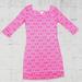 Lilly Pulitzer Dresses | Lilly Pulitzer 100% Silk Knit 3/4 Length Sleeve Pink Dress Size 2 | Color: Pink/White | Size: 2