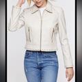 Anthropologie Jackets & Coats | Anthropologie X Lamartine Gali Bone Leather Lined Jacket | Color: Cream | Size: S