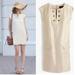 J. Crew Dresses | J. Crew Golden Flax Linen Sleeveless Sheath Dress Size 00 | Color: Cream/Gold | Size: 00