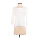 Laura Ashley Long Sleeve T-Shirt: White Print Tops - Women's Size 4