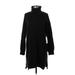 Fifteen Twenty Casual Dress - Sweater Dress Turtleneck Long sleeves: Black Solid Dresses - New - Women's Size X-Small