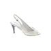 Burberry Heels: Slingback Stilleto Cocktail Party White Print Shoes - Women's Size 41 - Peep Toe