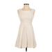 ASOS Casual Dress - A-Line Square Sleeveless: Ivory Print Dresses - Women's Size 4