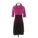 Madison Leigh Cocktail Dress - Sweater Dress: Purple Color Block Dresses - Women's Size Small
