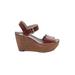 KORS Michael Kors Wedges: Brown Solid Shoes - Women's Size 9 1/2 - Open Toe