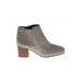AQUATALIA Ankle Boots: Chelsea Boots Stacked Heel Casual Gray Print Shoes - Women's Size 6 - Almond Toe