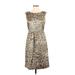 J.Crew Collection Cocktail Dress - A-Line: Brown Leopard Print Dresses - Women's Size 2