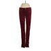 Adriano Goldschmied Velour Pants - Low Rise Straight Leg Boyfriend: Burgundy Activewear - Women's Size 26