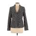 New York & Company Blazer Jacket: Short Gray Print Jackets & Outerwear - Women's Size 6