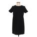 Zara Basic Casual Dress - Mini High Neck Short sleeves: Black Solid Dresses - Women's Size Medium