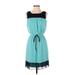 En Focus Studio Casual Dress: Teal Polka Dots Dresses - Women's Size 4