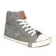 Sneaker MUSTANG SHOES "High-Top-Sneaker, Freizeitschuh" Gr. 36, grün (hellkhaki) Damen Schuhe Skaterschuh Schnürboots Canvassneaker Reißverschlussstiefeletten