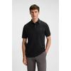 Poloshirt BOSS ORANGE "Passertip", Herren, Gr. S, schwarz (001 schwarz), Piquu00e9, Obermaterial: 95% Baumwolle, 5% Elasthan, unifarben, casual, slim fit hüftbedeckend, V-Ausschnitt, Kurzarm eingesetzt Bündchen, Shirts, mit BOSS Logo-Badge