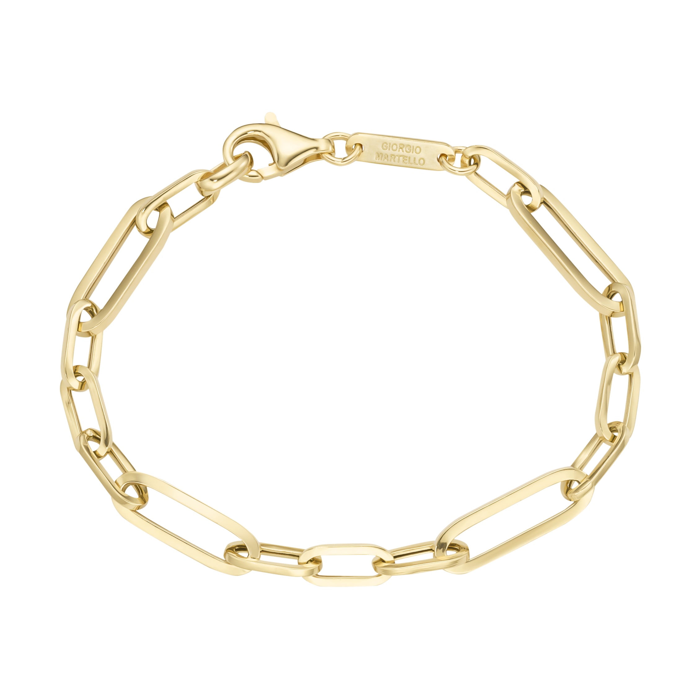 Armband "Gliederkette 3/1, Silber 925", gold, GIORGIO MARTELLO MILANO, Armbänder, Damen, 19cm, Silber 925 (Sterlingsilber) Image