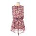 Veronica M. Casual Dress - Mini Crew Neck Sleeveless: Pink Print Dresses - Women's Size Large