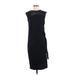 Helmut Lang Casual Dress - Sheath Crew Neck Sleeveless: Black Print Dresses - Women's Size 4