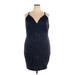 Emerald Sundae Casual Dress - Bodycon Plunge Sleeveless: Blue Dresses - New - Women's Size 3X