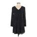Madewell Casual Dress - Shift V Neck Long sleeves: Black Polka Dots Dresses - Women's Size X-Small