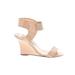 Manolo Blahnik Wedges: Tan Solid Shoes - Women's Size 36 - Open Toe