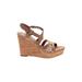 BP. Wedges: Tan Print Shoes - Women's Size 8 - Open Toe