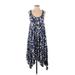 Simply Vera Vera Wang Casual Dress - Midi Scoop Neck Sleeveless: Blue Dresses - Women's Size Small