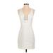 Re Scoop Neck Sleeveless:named Cocktail Dress - Mini Scoop Neck Sleeveless: White Print Dresses - Women's Size Small