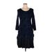 Just... Taylor Casual Dress Scoop Neck 3/4 sleeves: Blue Dresses - Women's Size X-Large
