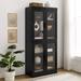 Hokku Designs Quartus 72" Kitchen Pantry Wood in Black/Brown | 72 H x 31.75 W x 16 D in | Wayfair 7C96AE5096D64294923667243D54D007