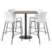 KFI Studios 4 - Person Bar Height Dining Set Wood/Metal in Black/Brown | 29" H x 42" L x 42" W | Wayfair TFL42SQ-B1922-BK-7690K-2700-BK-P08