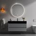 Wrought Studio™ Anna 29.9" Grey Wall Mounted Single Bathroom Vanity w/ Sink Solid Surface in Gray | 27 H x 29.9 W x 18.1 D in | Wayfair