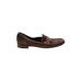 Prada Flats: Loafers Chunky Heel Boho Chic Brown Print Shoes - Women's Size 37 - Almond Toe