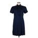 Banana Republic Casual Dress - A-Line Collared Short sleeves: Blue Print Dresses - Women's Size 8