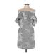 Lauren by Ralph Lauren Casual Dress - Sheath Open Neckline Sleeveless: Gray Floral Dresses - Women's Size 6