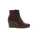 FRYE Ankle Boots: Brown Print Shoes - Women's Size 9 - Round Toe