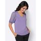 Kurzarmshirt CREATION L "Shirt" Gr. 44, lila (lavendel) Damen Shirts V-Shirts