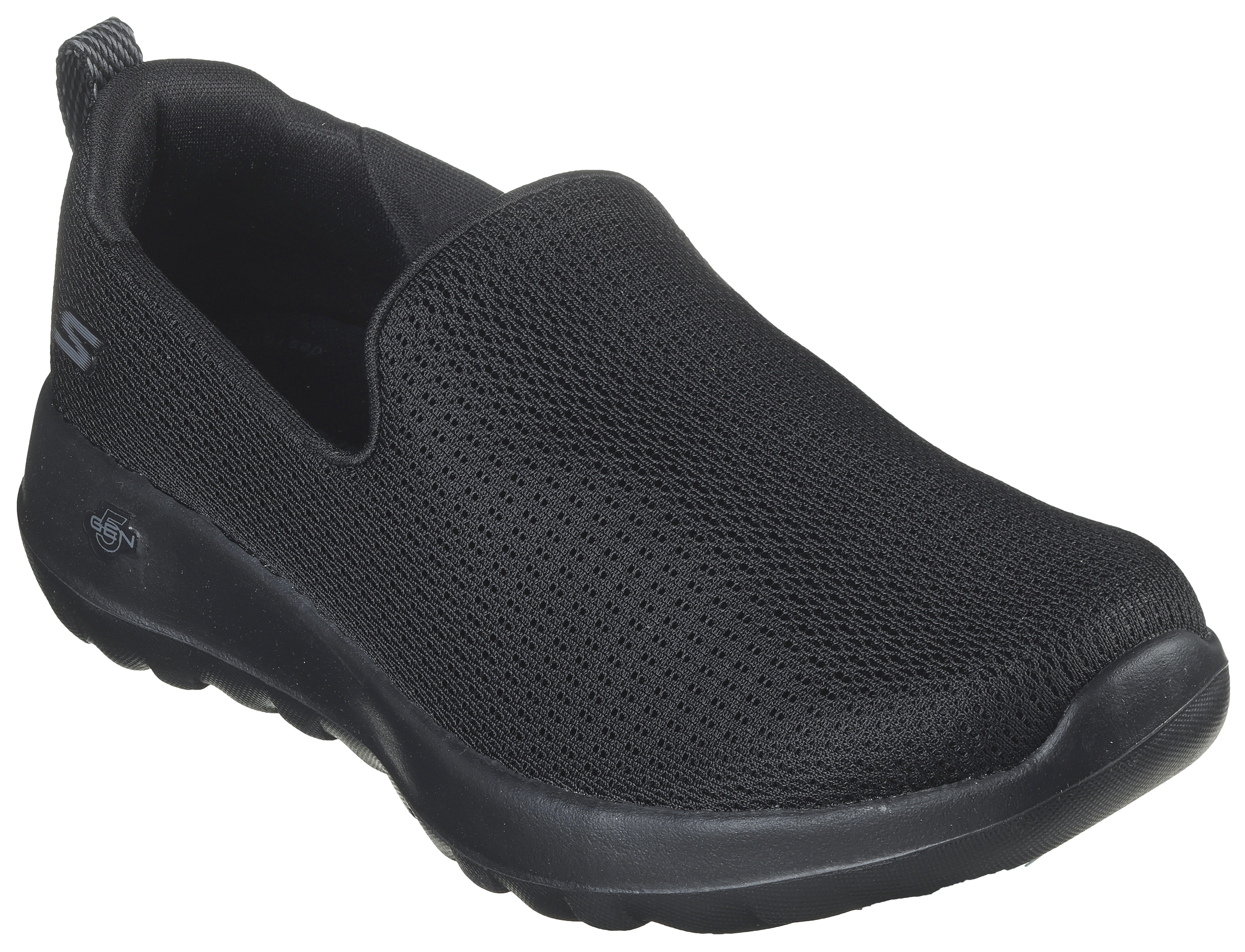 Slip-On Sneaker SKECHERS "GO WALK JOY-AURORA", Damen, Gr. 39, schwarz (schwarz, uni), Textil, Schuhe, Freizeitschuh, Schlupfschuh, Trainingsschuh in veganer Verarbeitung