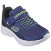 Sneaker SKECHERS "MICROSPEC II", Kinder, Gr. 33, bunt (navy, limette), Textil, Synthetik, sportlich, Schuhe, Freizeitschuh mit Klettverschluss, Größenschablone zum Download
