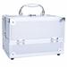 GZXS Portable Makeup Case Aluminum Alloy Cosmetic Box Jewelry Organizer With Mirror 9 X6 X6 Silver