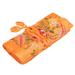 Jewelry Roll Bag Handmade Embroider Flower Jewellery Roll Bag Embroidered Cosmetic Storage Pouch Brocade Makeup Organizer with Tie Close for Travel (Orange)